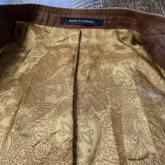Men's CREMIEUX Brown Micro Suede Two-Button Blazer Size 40R - Picture 7 of 8